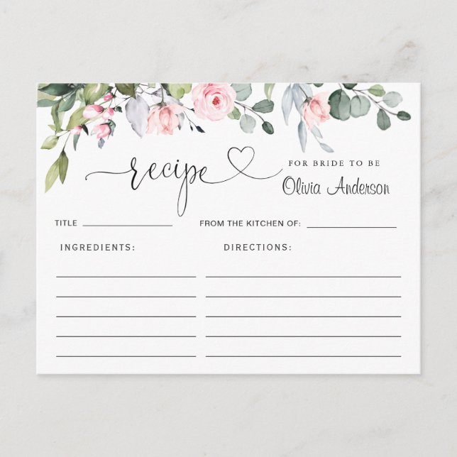 Cartão Postal Placa de Receita do Chá de panela Eucalyptus Water (Frente)