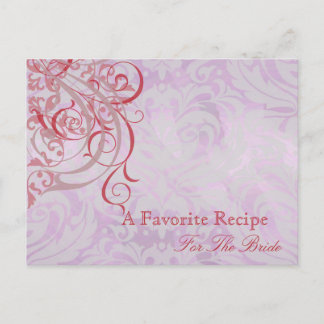 Cartão Postal Placa de Receita do Chá de panela Rosa Vintage Roc
