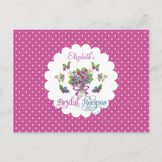Cartão Postal Placa de Receita do Chá de panela Vintage Purple F