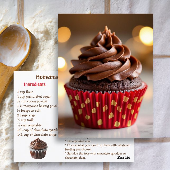 Cartão Postal Placa de receita do Cupcake de chocolate (Criador carregado)