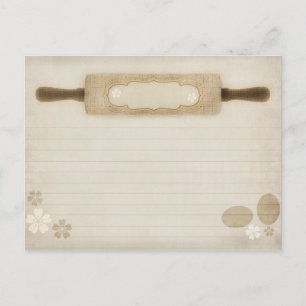 Cartão Postal Placa de Receita do Pino de Rolamento Rústico Vint