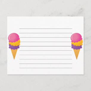 Cartão Postal Placa de Receita do sorvete Cone