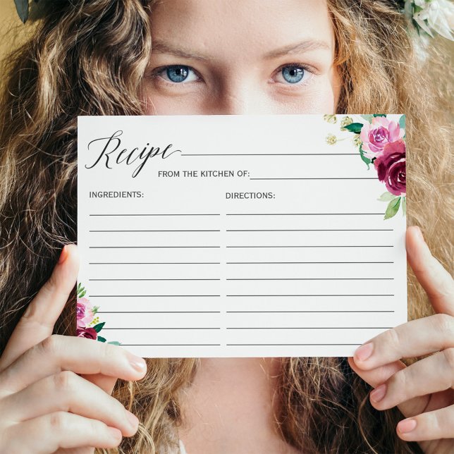 Cartão Postal Placa de receita para o floral roxo de ameixa (Criador carregado)