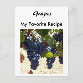 Cartão Postal Placa de receita - Uvas