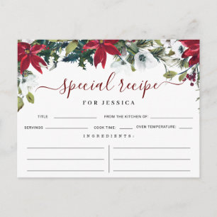 Cartão Postal Placa de receitas de Chá de panela Floral de inve