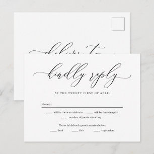 Cartão Postal Placa de resposta RSVP de cor editável para Forev