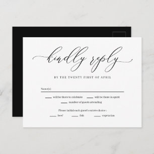 Cartão Postal Placa de resposta RSVP de cor editável para Foreve