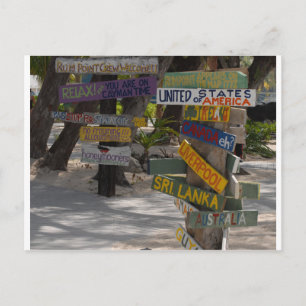 Cartão Postal Placa de Sinalização Rum Point Grand Cayman