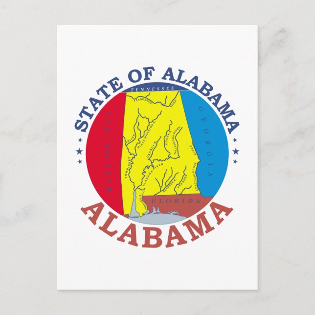 Cartão Postal placa do Alabama (Frente)