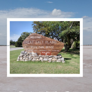 Cartão Postal Placa do Great Salt Plains State Park, Oklahoma