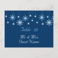 Placa Mesa casamento no inverno Flocos de Neve