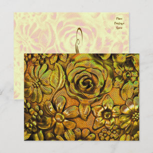 Cartão Postal Placa metálica Floral 2 Modelo