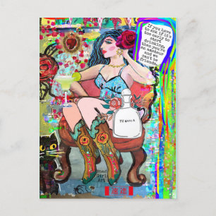 CARTÃO POSTAL PLACA MÚLTIPLA DE ARTE DE MÁ GAROTA