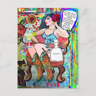 CARTÃO POSTAL PLACA MÚLTIPLA DE ARTE DE MÁ GAROTA