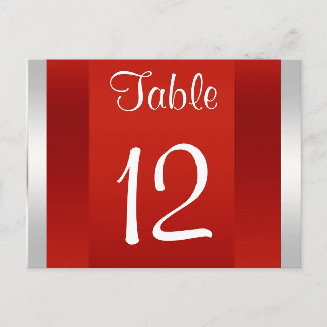 Cartão Postal Placa NYC Skyline BW 05 White Red Table Number (Frente)