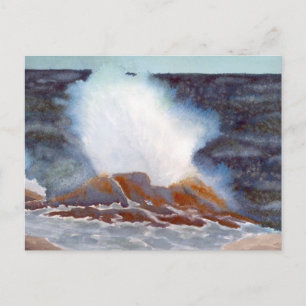 Cartão Postal Placa Onda Oceânica
