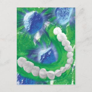 Cartão Postal Placa Ortodontista de Design Dentista Branco