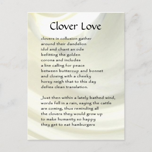 Cartão Postal Placa Poem Fazenda Engraçada nº 6 (Frente)