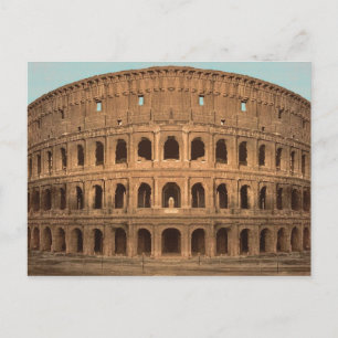 Cartão Postal Placa Postada Colosseum