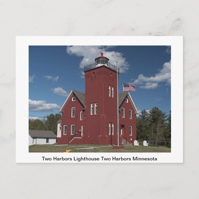 Cartão Postal Placa Postada de farol (Frente)