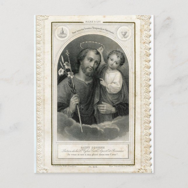 Cartão Postal Placa Postada francesa Vintage (Frente)