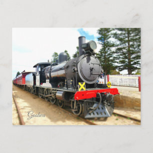 Cartão Postal Placa Postada Goolwa - Perigo a Vapor