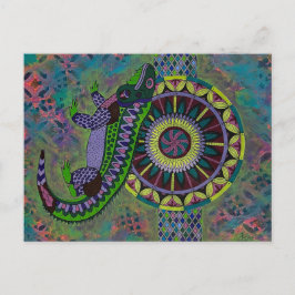 Cartão Postal Placa Postada Lizard