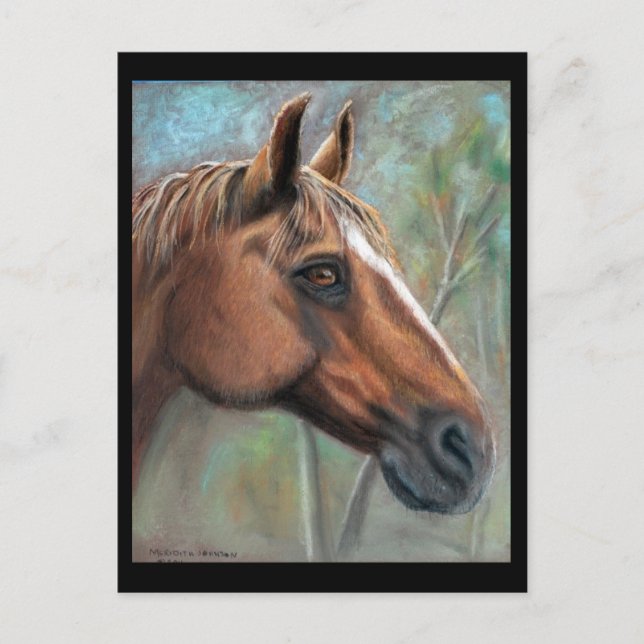 Cartão Postal Placa postada para retrato pastel de pneus (Frente)