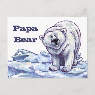 Cartão Postal Placa Postada Polar Papa Bear