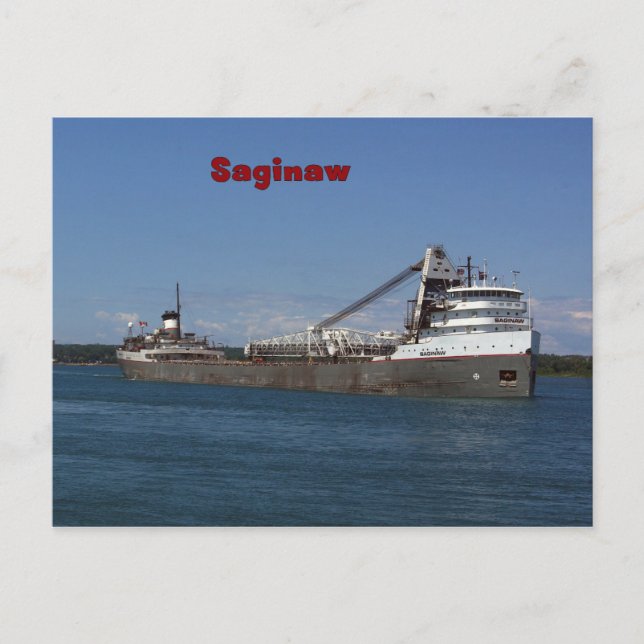 Cartão Postal Placa postada Saginaw (Frente)
