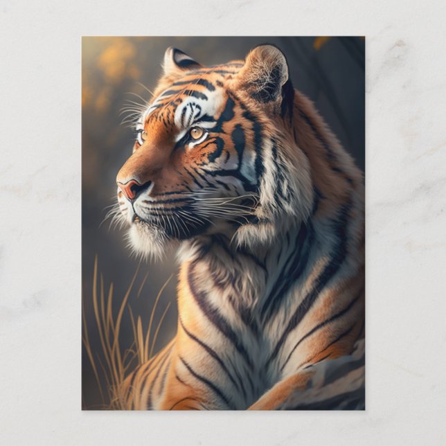 Cartão Postal Placa Postada Tiger In Nature (Frente)