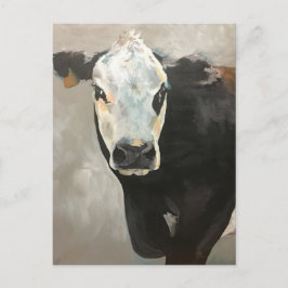 Cartão Postal Placa Postada Verdadeira Grit Cow