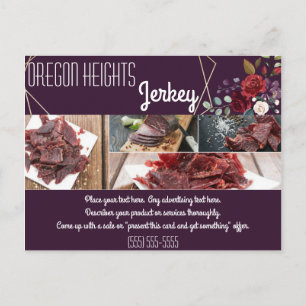 Cartão Postal Placa publicitária comercial Plum Rosas roxos Dour