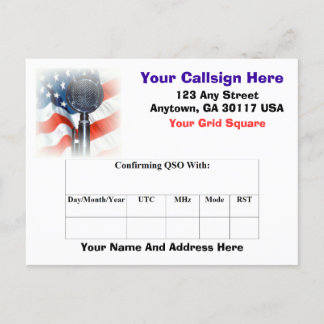 Cartão Postal Placa QSL Rádio Amadora