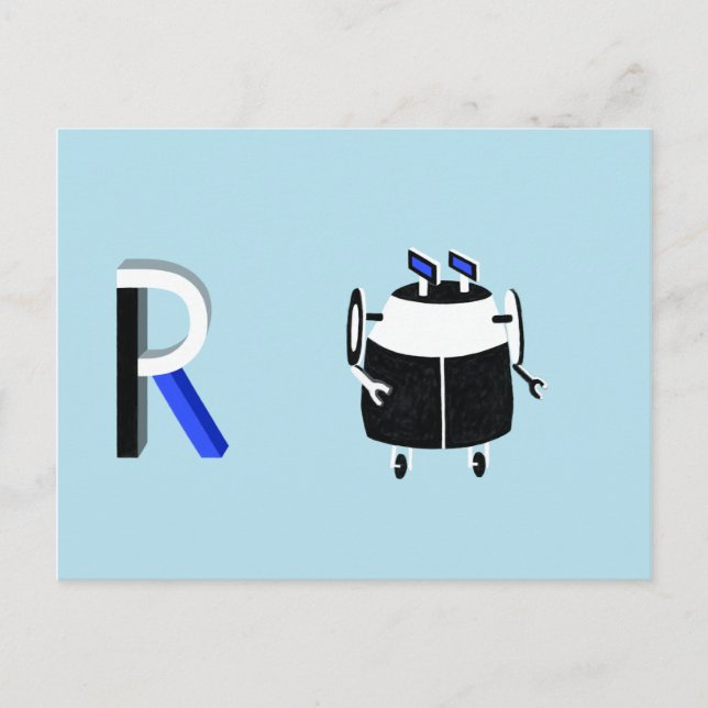 Cartão Postal Placa Robot (Frente)
