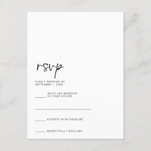 Cartão Postal Placa RSVP
