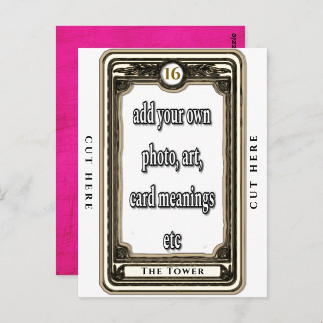 Cartão Postal Placa Tarot De Torre design (Frente/Verso)