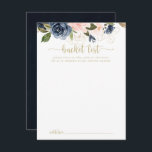 Cartão Postal Placas de Lista de Baldes de Casamento Dourado Flo<br><div class="desc">Estes marinhos de cartas de balde de casamento florais de ouro são a atividade perfeita para uma recepção de casamento ou chá de panela rústica. A design apresenta belas flores azuis escuras pintadas manualmente, azuis, marinhos, rosa, pinceladas, douradas e folhagem verde. Altere o texto para se adequar a qualquer evento...</div>