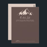Cartão Postal Placas de Lista de Baldes de Casamentos de Países<br><div class="desc">Estas claras cartas de balde de casamento de países montanhosos são a atividade perfeita para uma recepção de casamento ou chá de panela moderna. O design apresenta uma coloração aquática idílica, montanha bege. Altere o texto para se adequar a qualquer evento de vida. O sinal da lista de baldes é...</div>