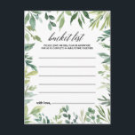 Cartão Postal Placas de Lista de Baldes de Folhagem Moderna<br><div class="desc">Estas modernas cartas de balde foliar verde são a atividade perfeita para uma recepção de casamento ou chá de panela tropical. Esta design de aquarela pintada à mão apresenta uma bela folhagem verde bem organizada em quadros únicos. O sinal da Lista de baldes é vendido separadamente.</div>