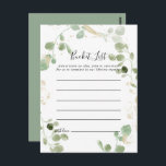 Cartão Postal Placas de lista de Baldes de folhas do Confetti Eu<br><div class="desc">Estes cartões de lista de baldes de folhagem de eucalipto com configuração dourada são a atividade perfeita para uma recepção de casamento ou chá de panela rústico. O design apresenta uma folhagem verde de aqualyptus com dourado confetti. O sinal da Lista de baldes é vendido separadamente.</div>
