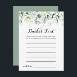 Cartão Postal Placas de Lista de Baldes Eucalyptus Greeneryptus<br><div class="desc">Estas placas de balde de eucalipto com aquarela são a atividade perfeita para uma recepção de casamento ou chá de panela rústico. Este design artístico apresenta uma cor aquosa,  desenhada à mão,  uma folhagem verde de eucalipto,  inspiradora beleza natural. O sinal da Lista de baldes é vendido separadamente.</div>