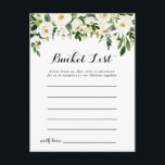 Cartão Postal Placas de Lista de Baldes Florais de outono Verde<br><div class="desc">Estes cartões de lista floral verde e branco de outono são a atividade perfeita para uma recepção de casamento ou chá de panela rústico. O design apresenta elegantes pedras brancas de aquarela com folhagem verde. O sinal da Lista de baldes é vendido separadamente.</div>