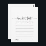 Cartão Postal Placas de Lista de Baldes Simples de Prata para Ca<br><div class="desc">Essas simples cartas de balde prateado para caligrafia são a atividade perfeita para uma recepção de casamento ou chá de panela rústico. O design simples e elegante apresenta tipografia de script clássico e rico em prata. Altere o texto para se adequar a qualquer evento de vida. O sinal da lista...</div>