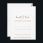 Cartão Postal Placas de Lista de Baldes Simples para Caligrafia<br><div class="desc">Essas placas de balde simples de caligrafia dourada são a atividade perfeita para uma simples recepção de casamento ou chá de panela. O design simples e elegante apresenta a tipografia clássica e de rico em ouro. Altere o texto para se adequar a qualquer evento de vida. O sinal da lista...</div>
