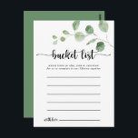 Cartão Postal Placas de Lista Simples de Baldes Eucalyptus Green<br><div class="desc">Essas placas de balde simples de eucalipto de delícia verde são a atividade perfeita para uma recepção de casamento ou chá de panela moderno. A design apresenta galhos e folhas botânicas elegantes e desenhadas a aquarela e desenhadas à mão. Altere o texto para se adequar a qualquer evento de vida....</div>