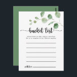 Cartão Postal Placas de Lista Simples de Baldes Eucalyptus Green<br><div class="desc">Essas placas de balde simples de eucalipto de delícia verde são a atividade perfeita para uma recepção de casamento ou chá de panela moderno. A design apresenta galhos e folhas botânicas elegantes e desenhadas a aquarela e desenhadas à mão. Altere o texto para se adequar a qualquer evento de vida....</div>