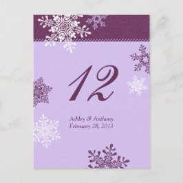 Cartão Postal Placas de Mesa com floco de neve roxo