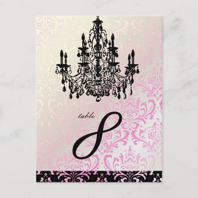 Cartão Postal Placas de mesa PixDezines Rossi Damask+Chandelier (Frente)