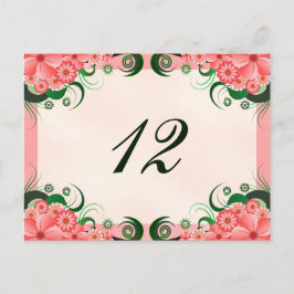 Cartão Postal Placas de Número da Tabela de Recepção Rosa do Hib